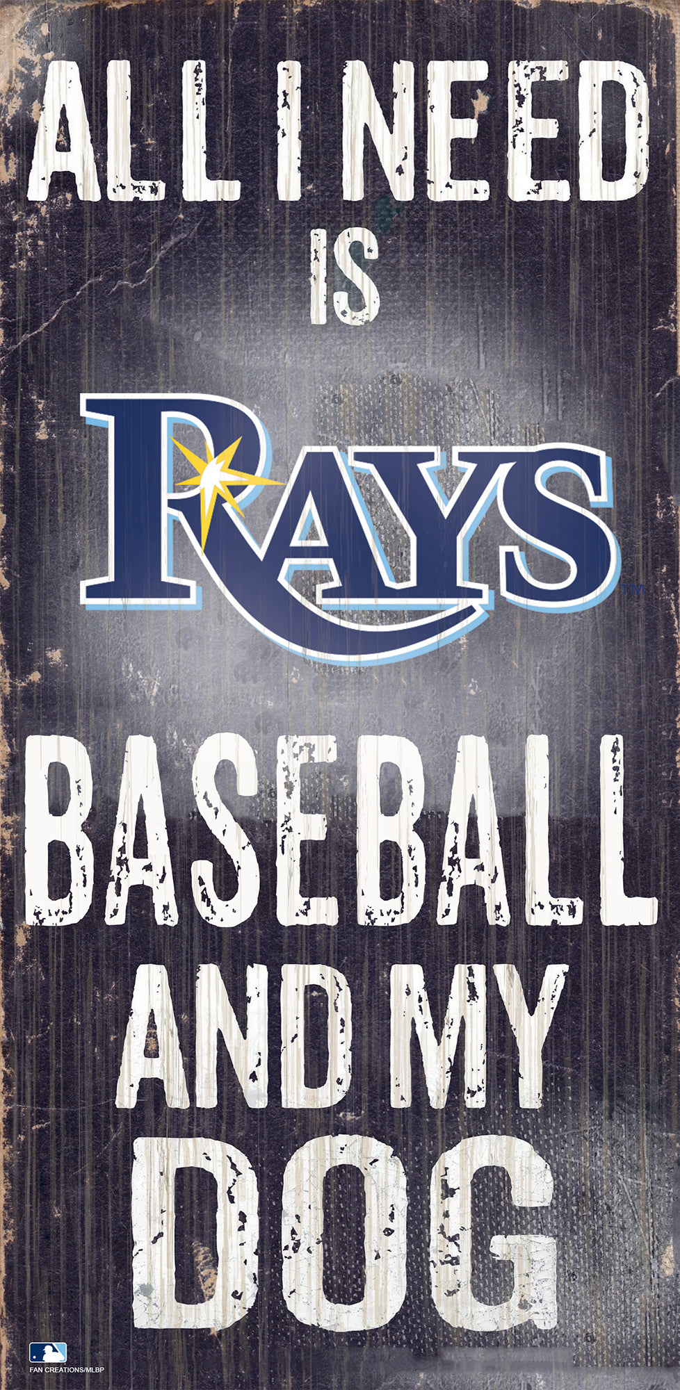 Tampa Bay Rays Sign Wood 6x12 Baseball and Dog Design Special Order