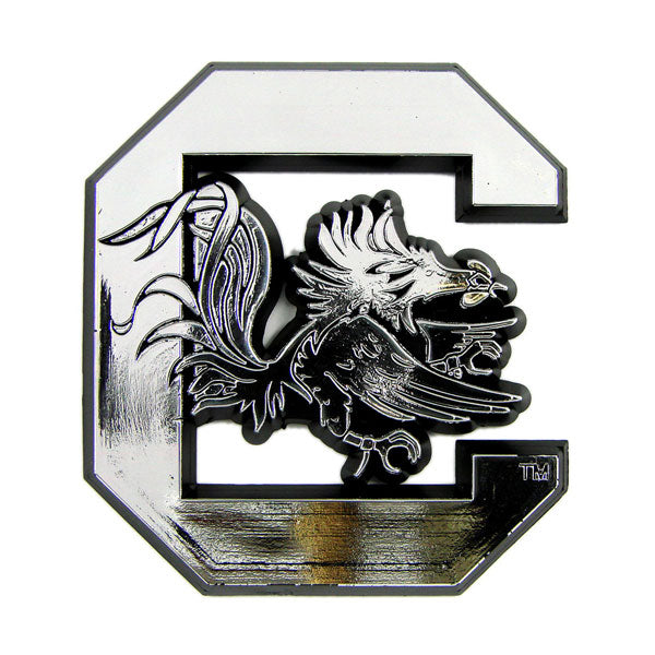 South Carolina Gamecocks Auto Emblem - Silver