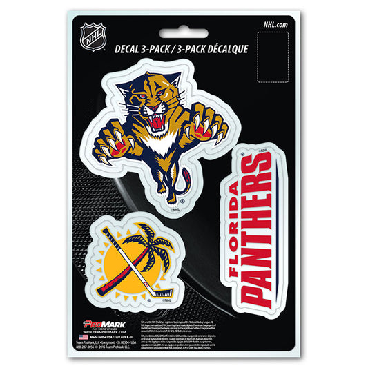 Florida Panthers Decal Die Cut Team 3 Pack - Special Order