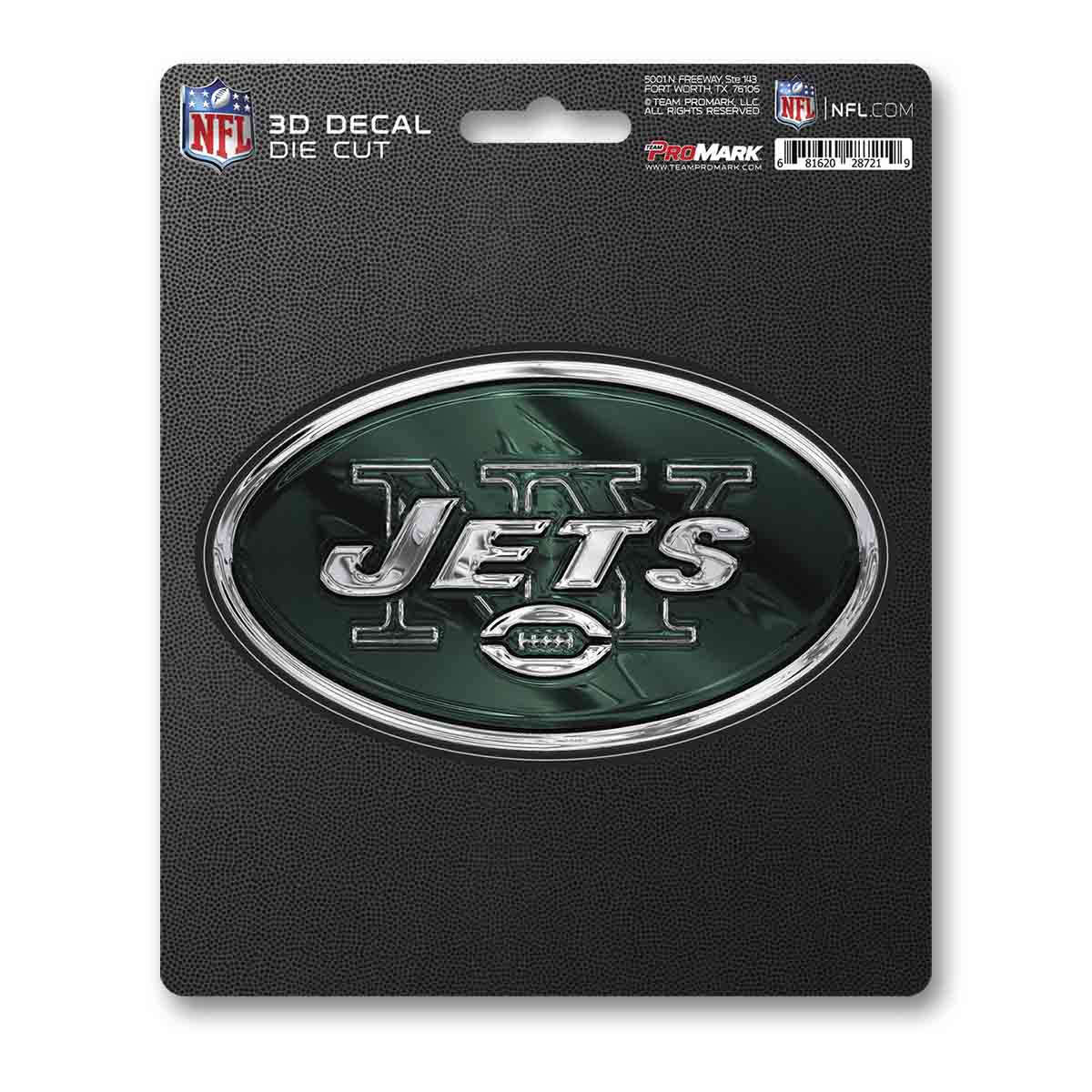 New York Jets Decal 5x8 Die Cut 3D Logo Design