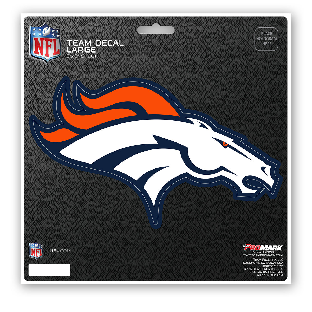 Denver Broncos Decal 8x8 Die Cut