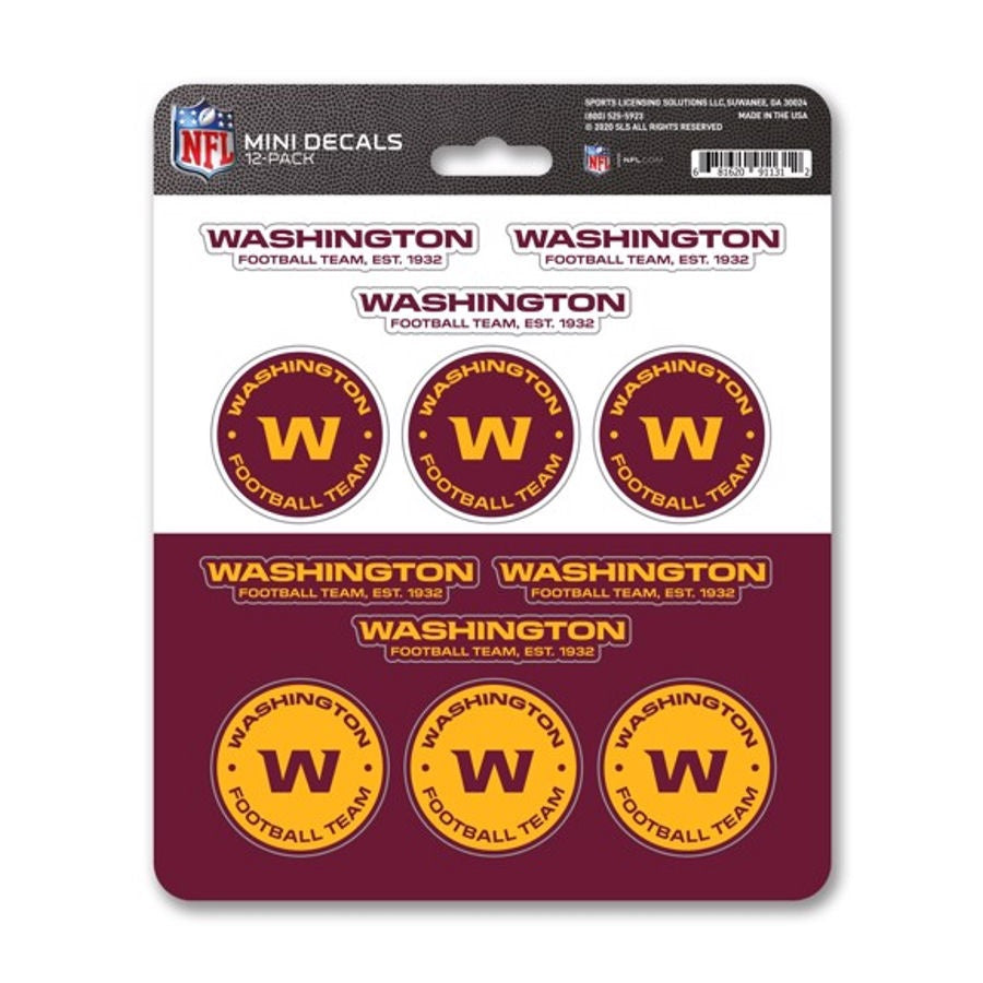 Washington Football Team Decal Set Mini 12 Pack