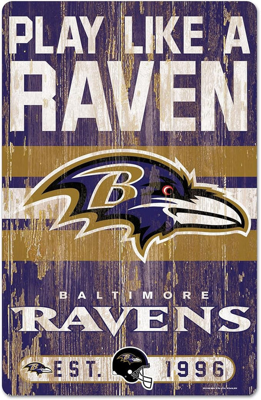 Baltimore Ravens Sign 11x17 Wood Slogan Design