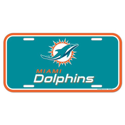 Miami Dolphins License Plate Plastic