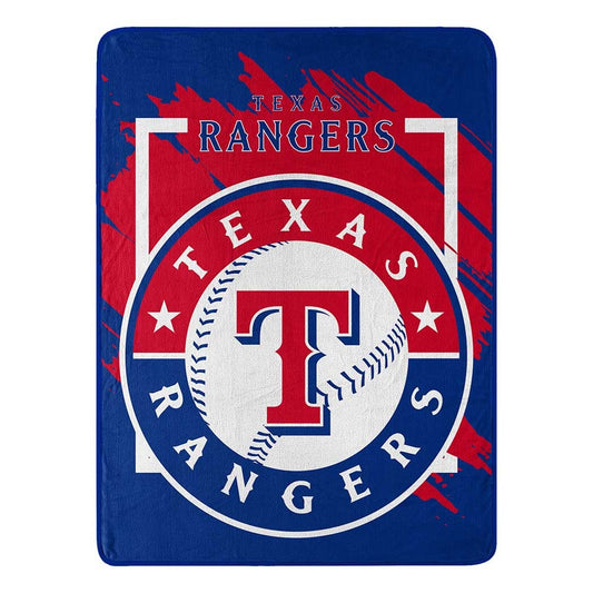 Texas Rangers Blanket 46x60 Micro Raschel Dimensional Design Rolled
