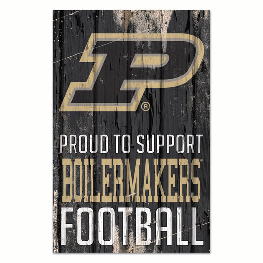 Purdue Boilermakers Sign 11x17 Wood Proud to Support Design