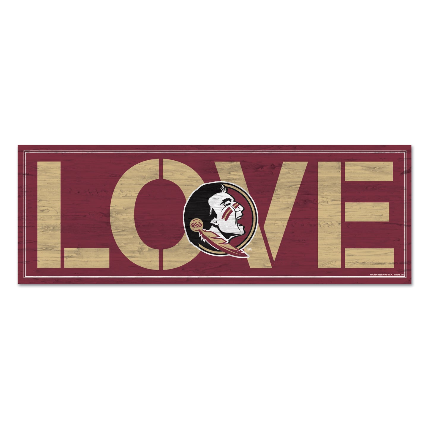 Florida State Seminoles Sign 8x23 Wood Love