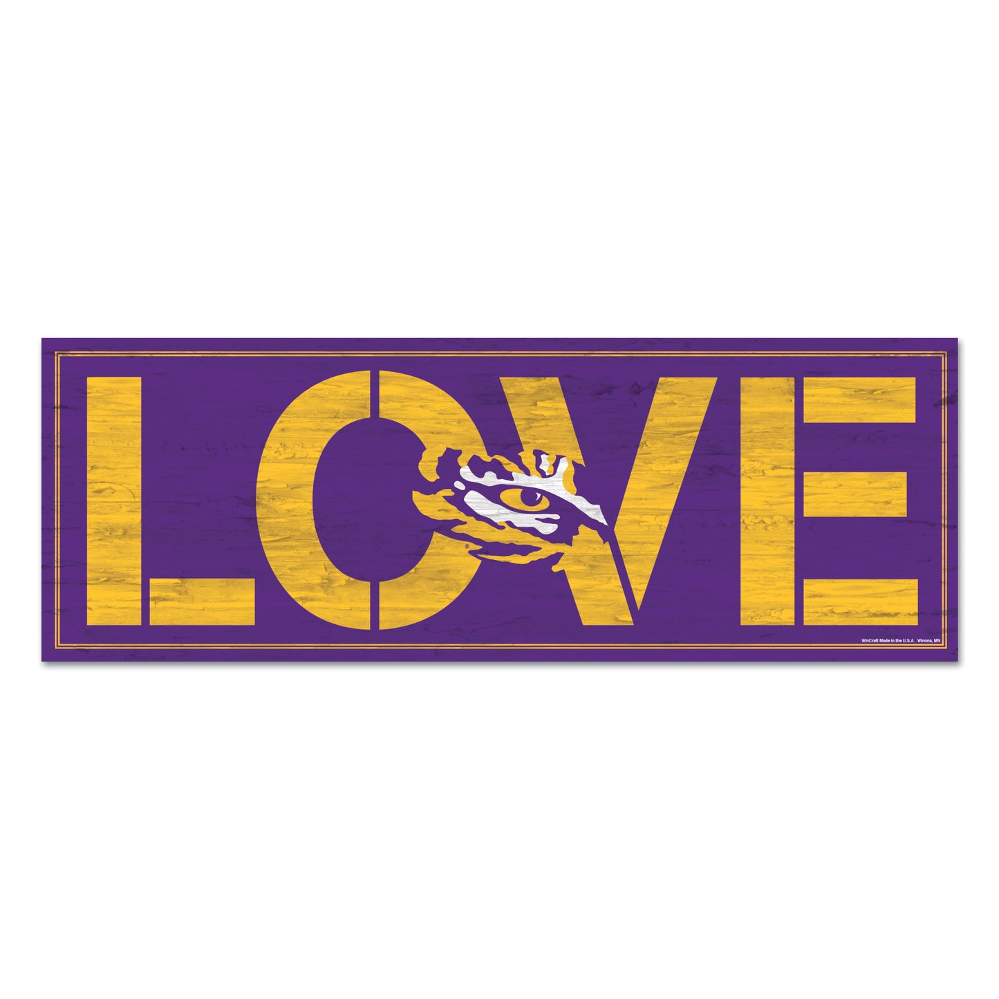 LSU Tigers Sign 8x23 Wood Love