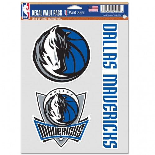 Dallas Mavericks  Decal Multi Use Fan 3 Pack - Special Order