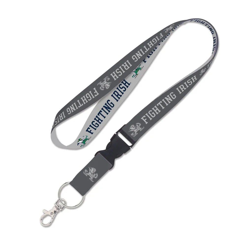 Notre Dame Fighting Irish Lanyard with Detachable Buckle Charcoal - Special Order