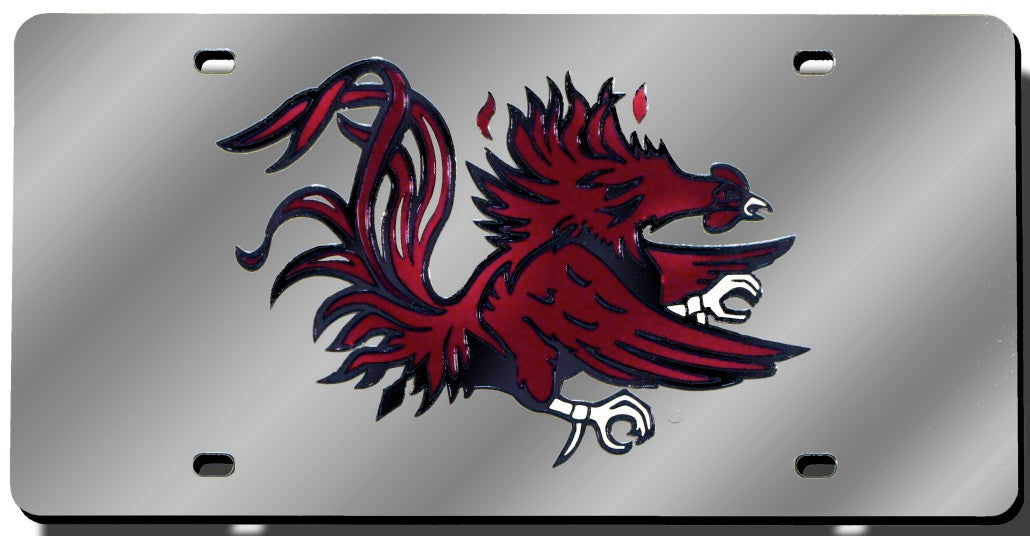 South Carolina Gamecocks License Plate Laser Cut Silver - Special Order