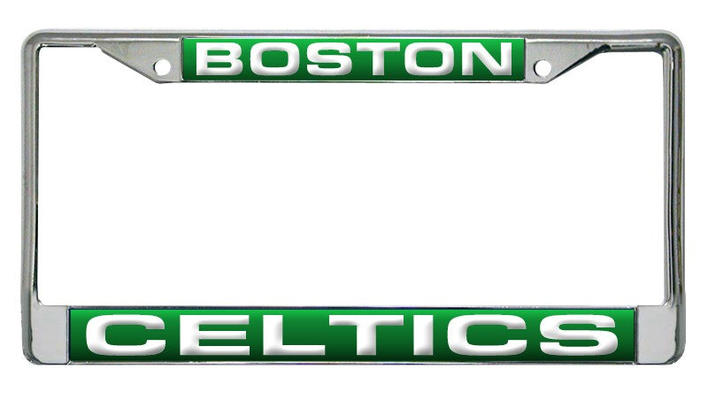 Boston Celtics License Plate Frame Laser Cut Chrome - Special Order
