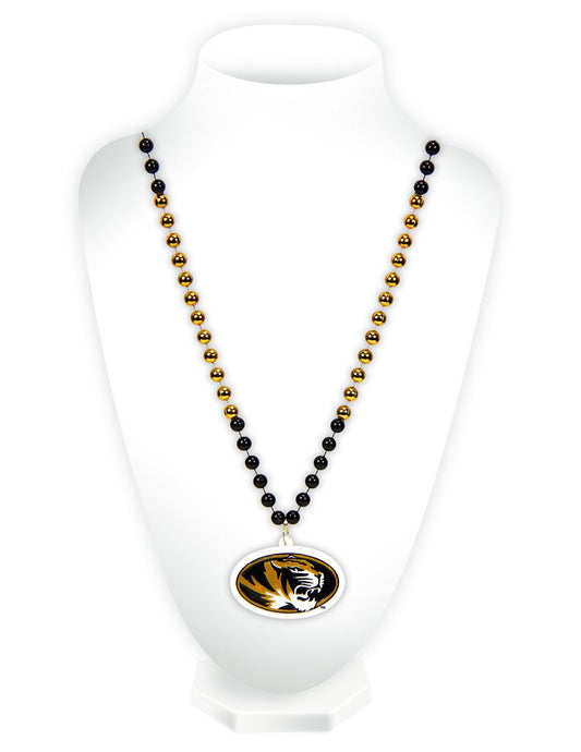 Missouri Tigers Beads with Medallion Mardi Gras Style - Special Order