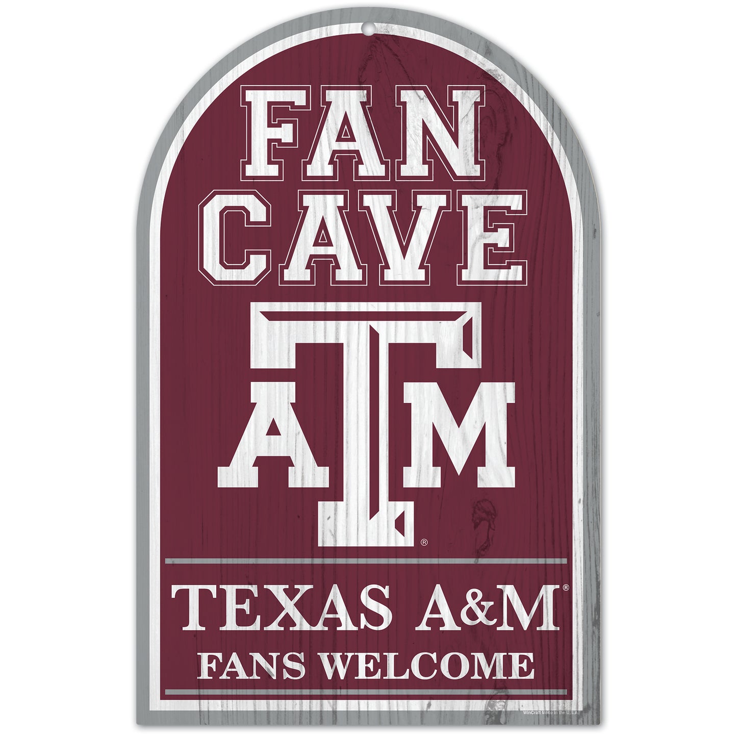 Texas A&M Aggies Sign 11x17 Wood Arched Fan Cave