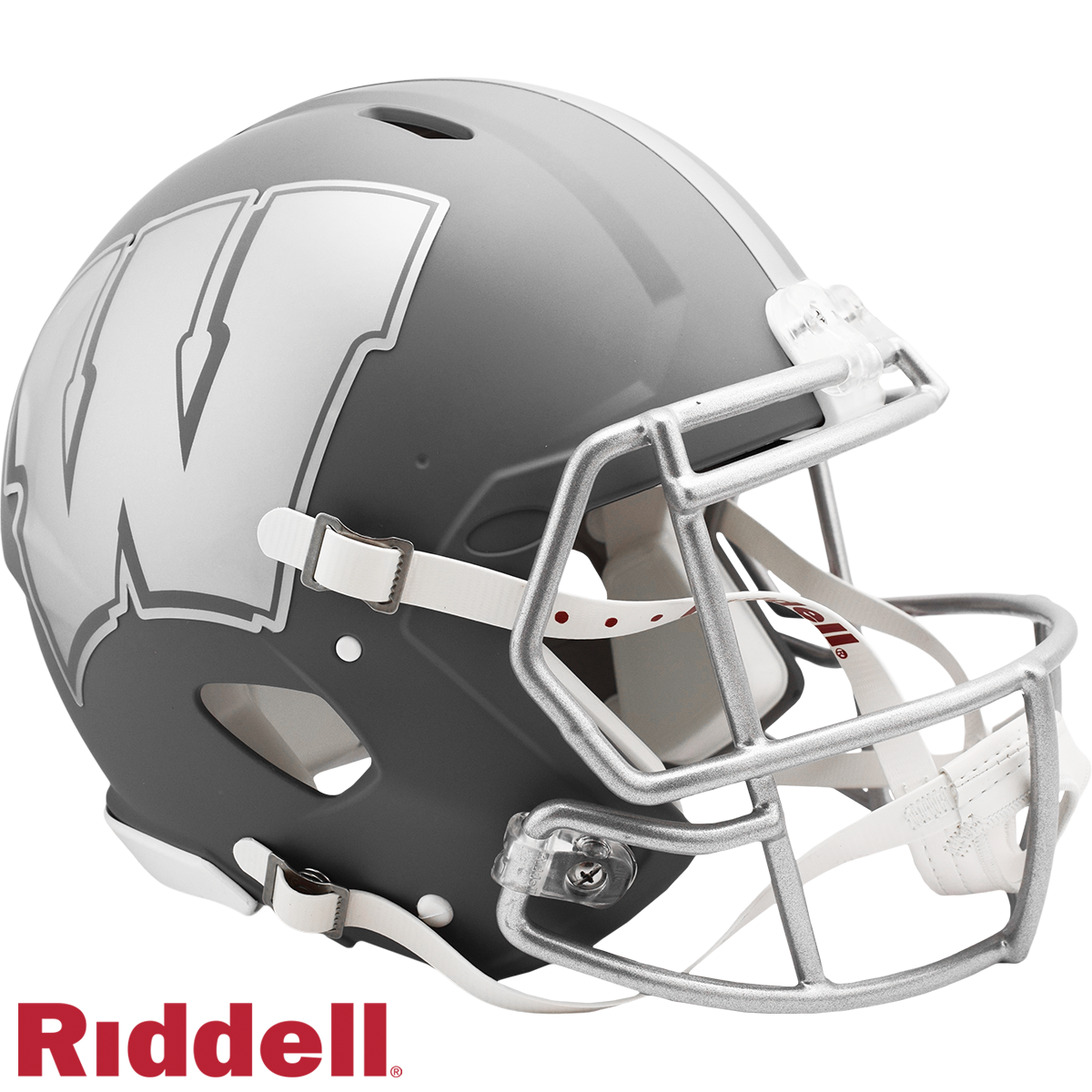 Wisconsin Badgers Helmet Riddell Authentic Full Size Speed Style Slate Alternate