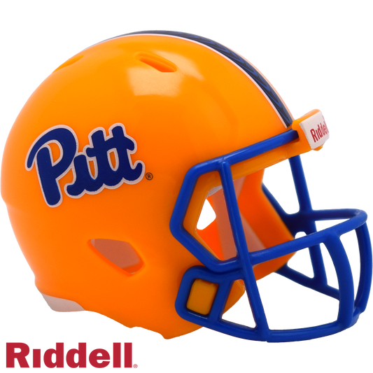 Pittsburgh Panthers Helmet Riddell Pocket Pro Speed Style Gold Periodic Restock
