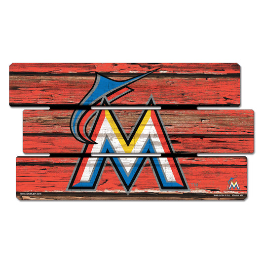 Miami Marlins Sign 14x25 Wood Fence