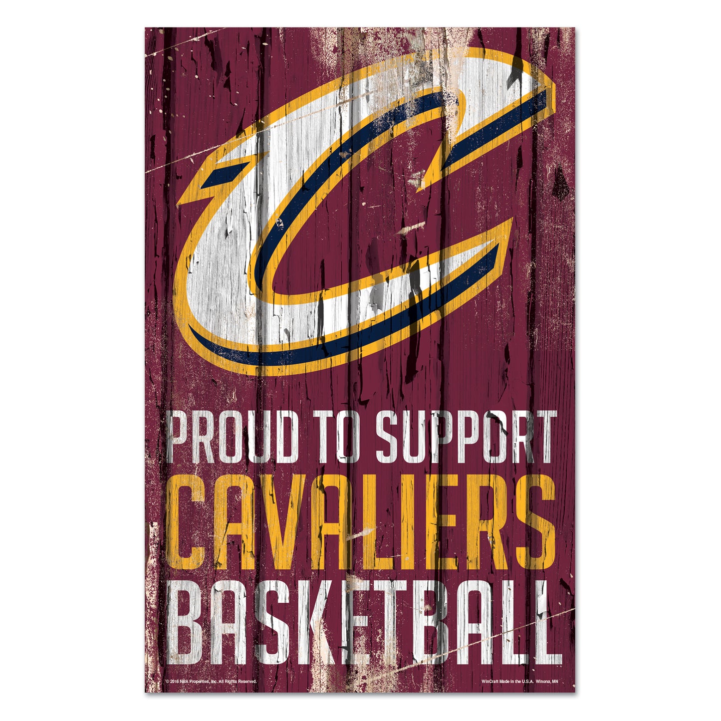 Cleveland Cavaliers Sign 11x17 Wood Proud to Support Design