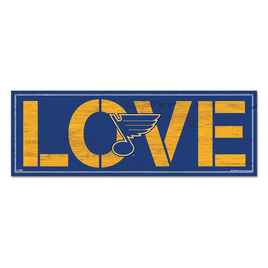 St. Louis Blues Sign 8x23 Wood Love
