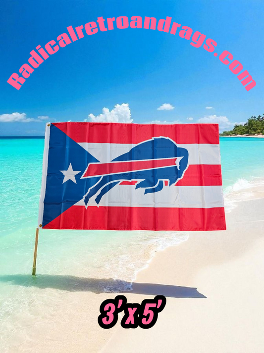 Buffalo Bills Puerto Rico Flag 3'x5' New FREE SHIPPING
