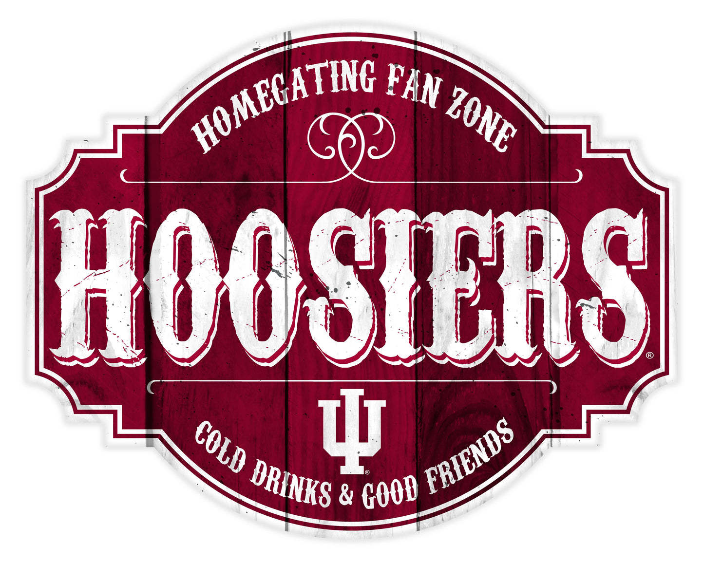 Indiana Hoosiers Sign Wood 12 Inch Homegating Tavern - Special Order