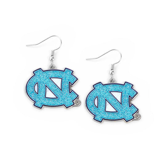 North Carolina Tar Heels Earrings Glitter Dazzle