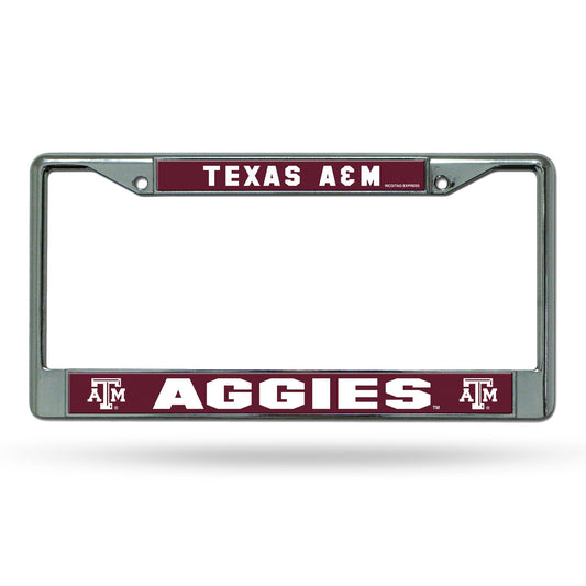 Texas A&M Aggies License Plate Frame Chrome Printed Insert Special Order