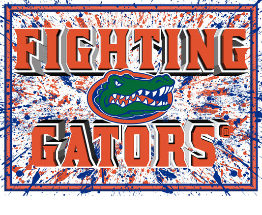 Florida Gators 3D Art Print 12x16 Splatter