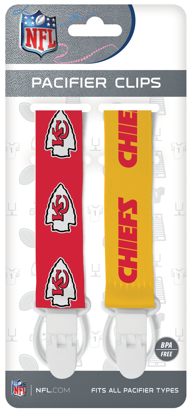 Kansas City Chiefs Pacifier Clips 2 Pack