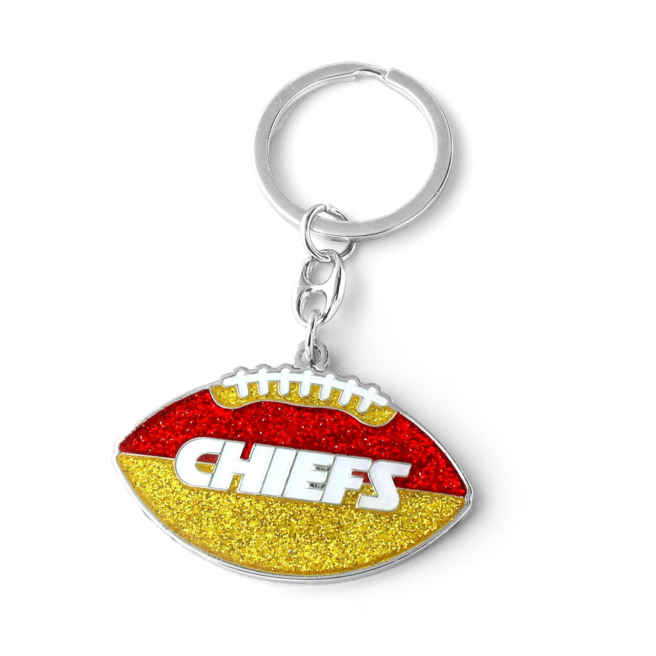 Kansas City Chiefs Keychain Football Glitter