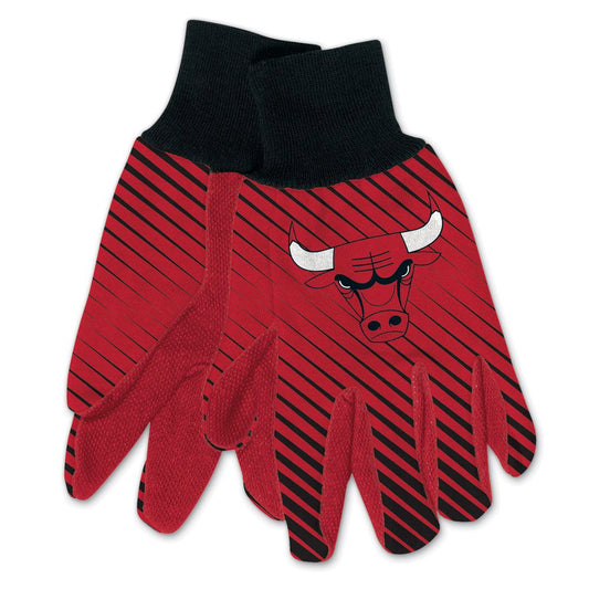 Chicago Bulls Gloves Two Tone Style Adult Size
