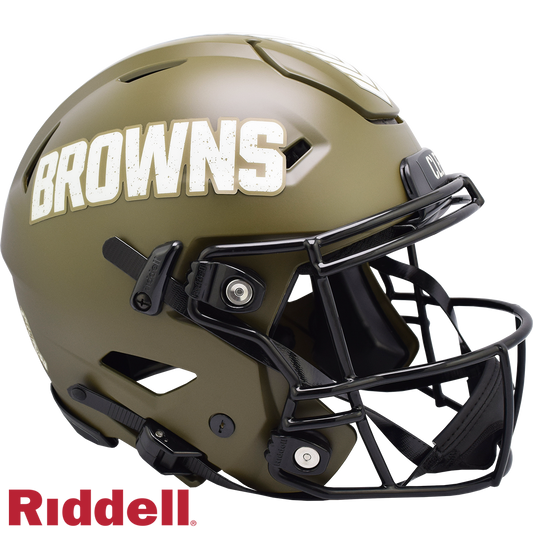 Cleveland Browns Helmet Riddell Authentic Full Size SpeedFlex Style Salute To Service 2022