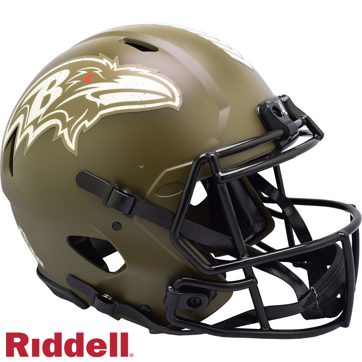 Baltimore Ravens Helmet Riddell Authentic Full Size Speed Style Salute To Service 2022