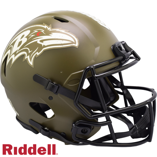 Baltimore Ravens Helmet Riddell Authentic Full Size Speed Style Salute To Service 2022