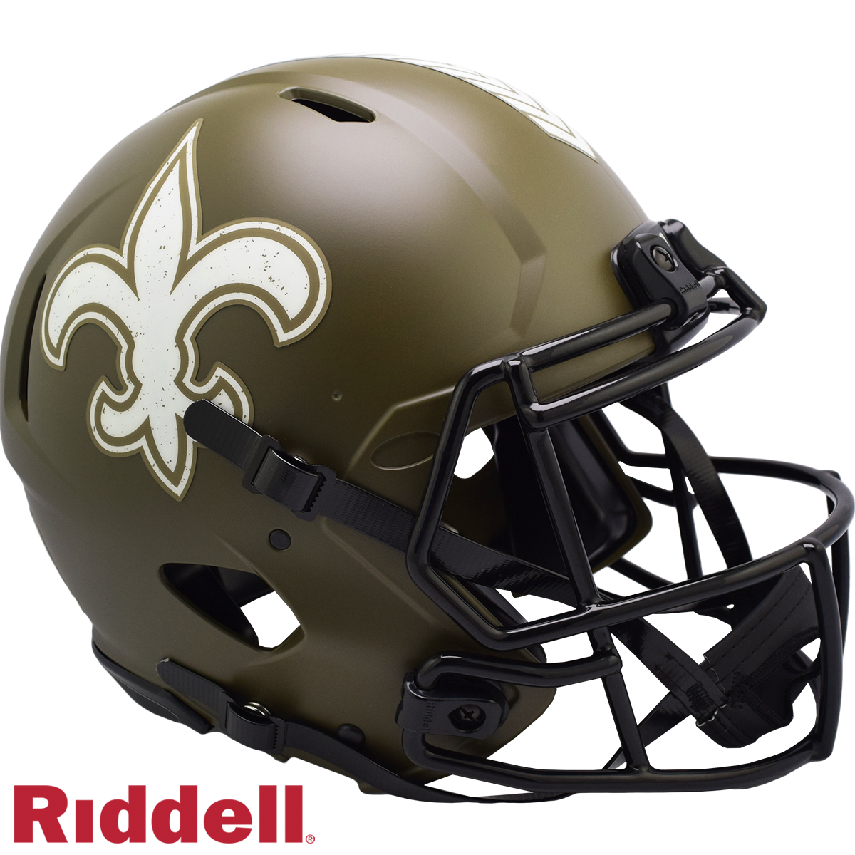 New Orleans Saints Helmet Riddell Authentic Full Size Speed Style Salute To Service 2022