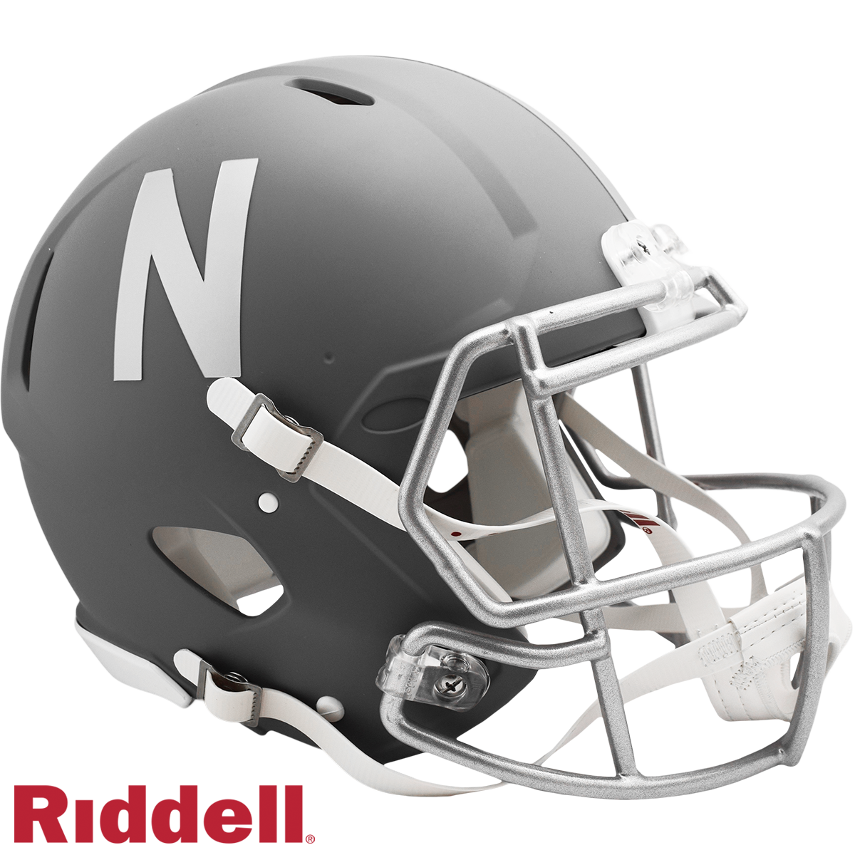 Nebraska Cornhuskers Helmet Riddell Authentic Full Size Speed Style Slate Alternate
