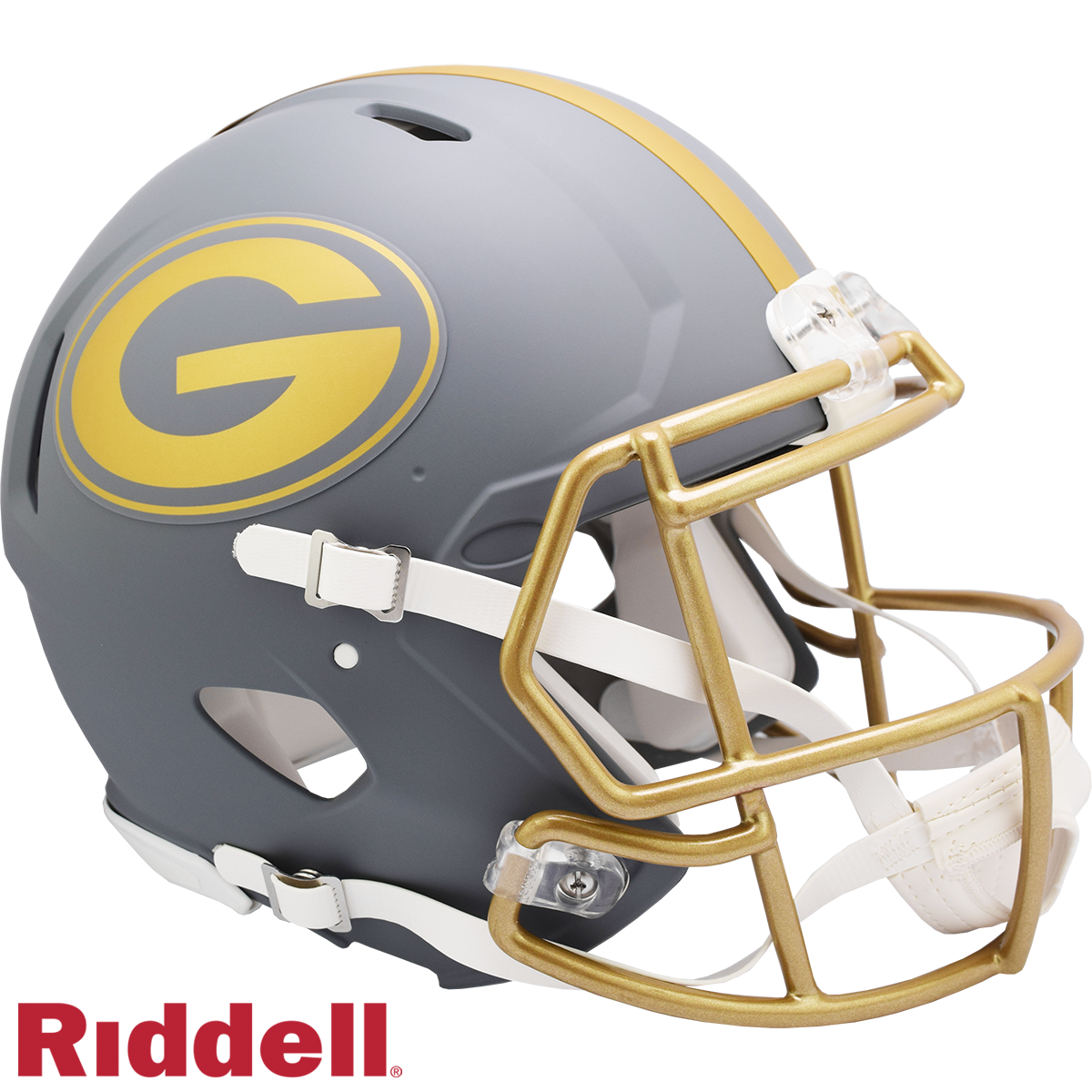 Green Bay Packers Helmet Riddell Authentic Full Size Speed Style Slate Alternate