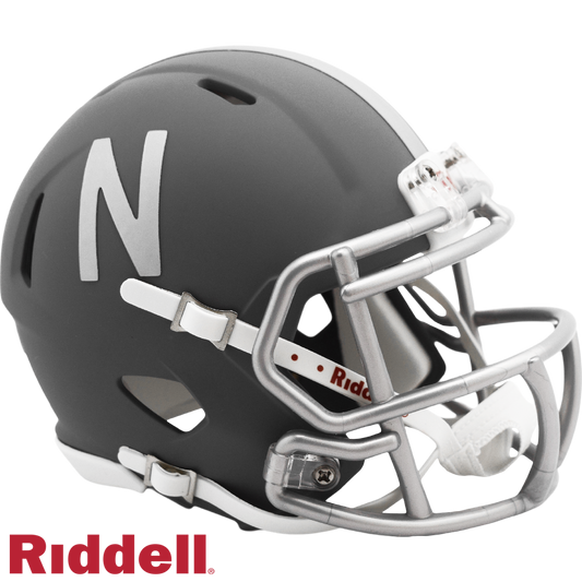 Nebraska Cornhuskers Helmet Riddell Replica Mini Speed Style Slate Alternate