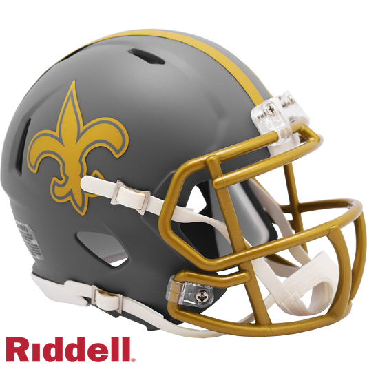 New Orleans Saints Helmet Riddell Replica Mini Speed Style Slate Alternate