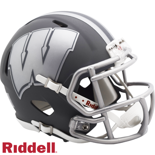 Wisconsin Badgers Helmet Riddell Replica Mini Speed Style Slate Alternate