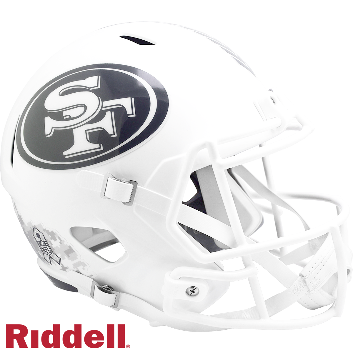 San Francisco 49ers Helmet Riddell Replica Full Size Speed Style Salute To Service 2024