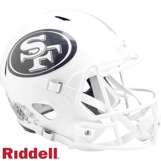 San Francisco 49ers Helmet Riddell Replica Full Size Speed Style Salute To Service 2024