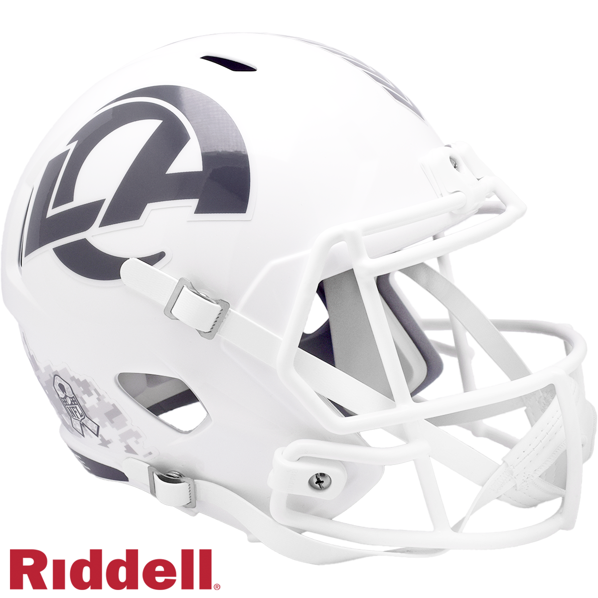 Los Angeles Rams Helmet Riddell Replica Full Size Speed Style Salute To Service 2024