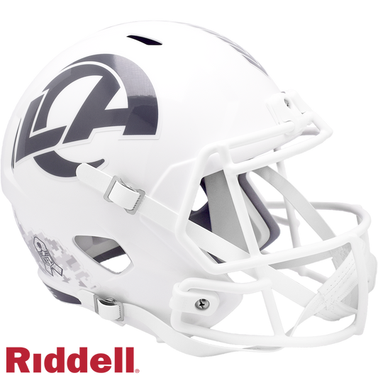 Los Angeles Rams Helmet Riddell Replica Full Size Speed Style Salute To Service 2024
