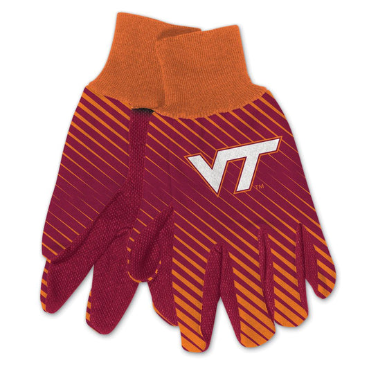 Virginia Tech Hokies Gloves Two Tone Style Adult Size - Special Order