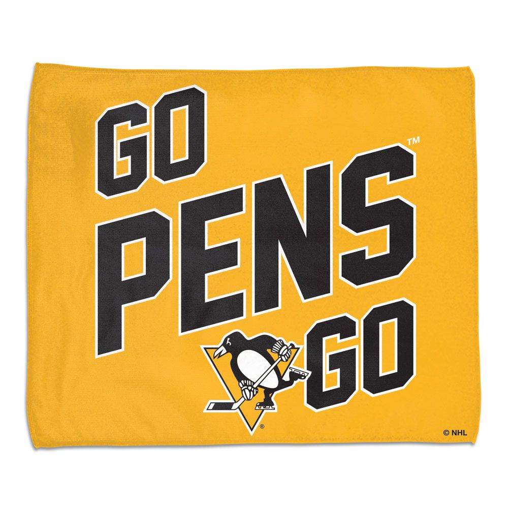 Pittsburgh Penguins Towel 15x18 Rally Style Full Color Special Order