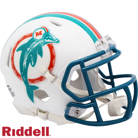 Miami Dolphins Helmet Riddell Replica Mini Speed Style 1980-1996 T/B Periodic Restock