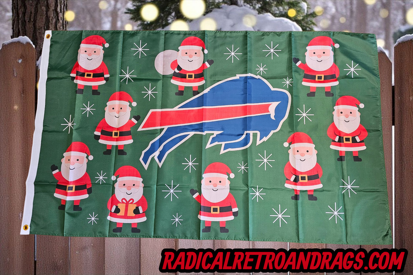 Buffalo Bills Christmas 3'x5' Flag NEW FREE SHIPPING