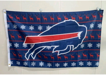Buffalo Bills Christmas 3'x5' Flag NEW FREE SHIPPING