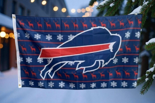 Buffalo Bills Christmas 3'x5' Flag NEW FREE SHIPPING